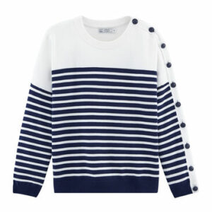 Pull marinière homme à boutons